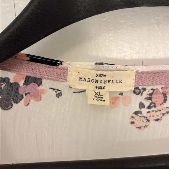 Floral Sheer Kimono with Lace Trim - Picture 2 of 5